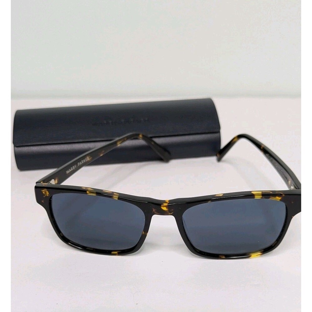 Warby Parker Perkins Sunglasses Burnt Honeycomb Tortoise Rectangle Case M 264